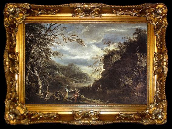 framed  ROSA, Salvator River Landscape with Apollo and the Cumean Sibyl  gq, ta009-2